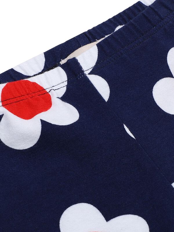 Girls White & Blue Printed Smock with Legging image number 7